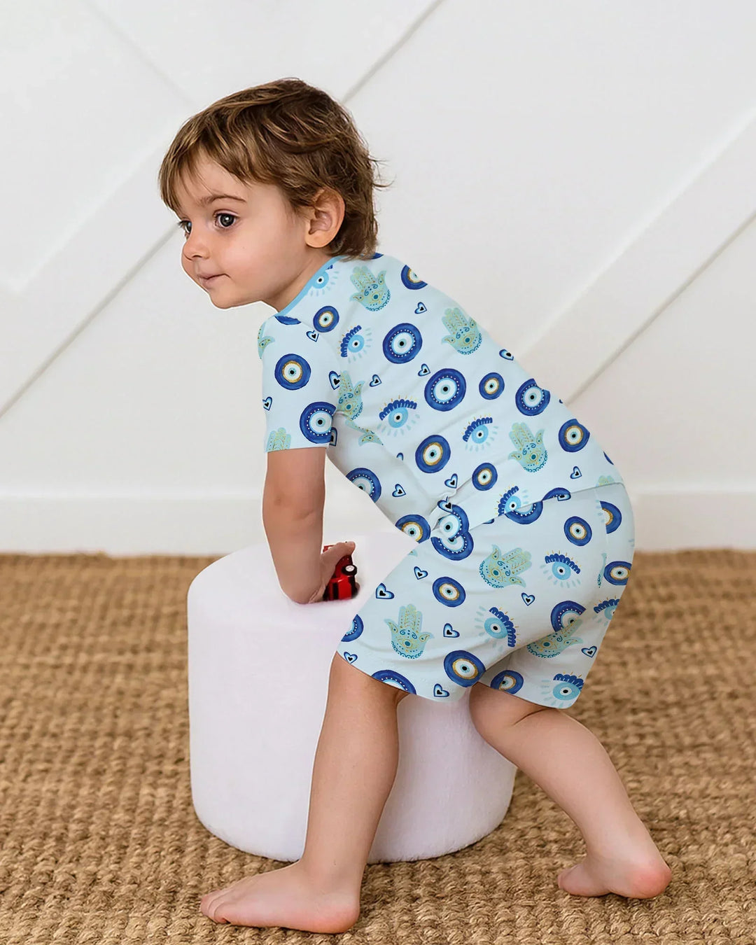 Mini Mystic Family Matching Bamboo Two Piece Short Sleeve Shorts Pajama Set