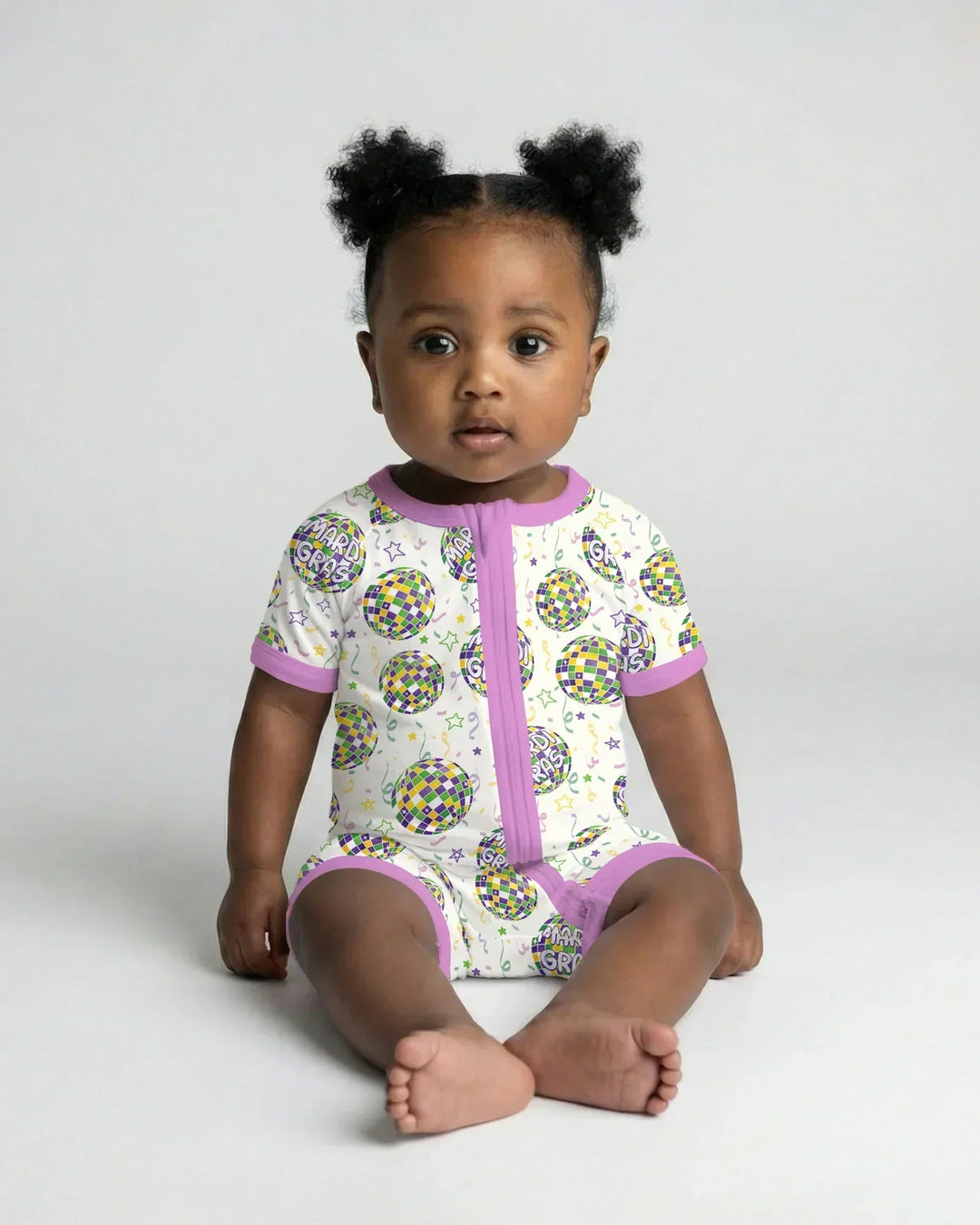 Mardi Gras Disco Ball Bamboo Shorty Zippy