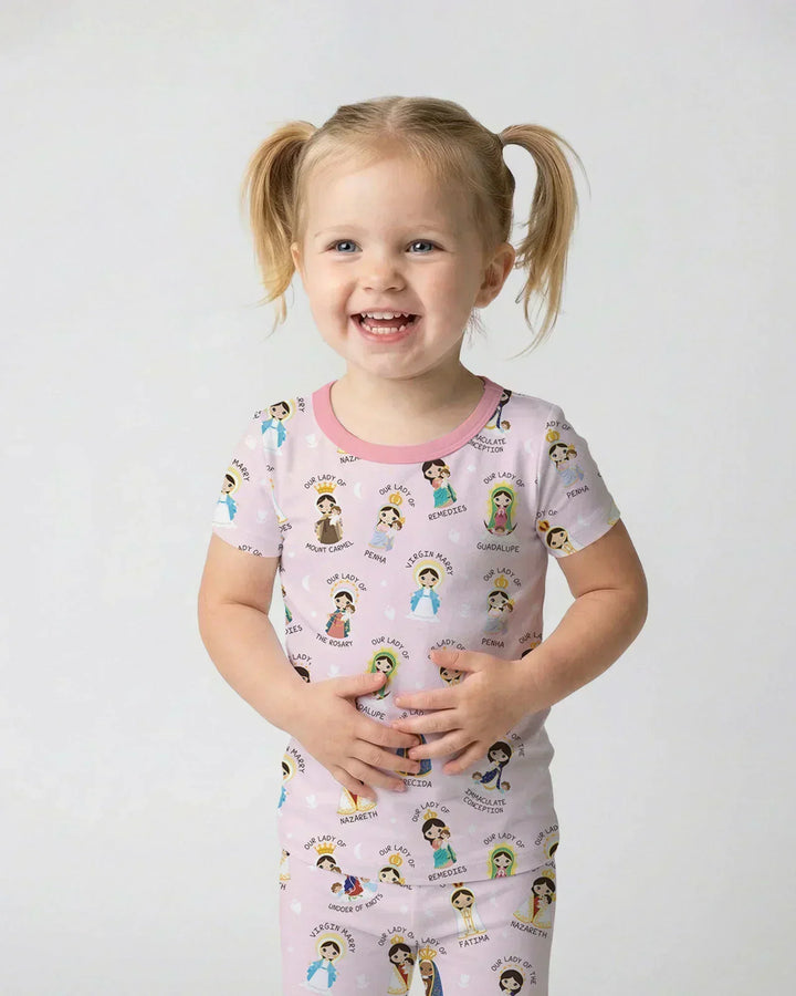 Little Marian Blessings Bamboo Two Piece Short Sleeve Pajama Set