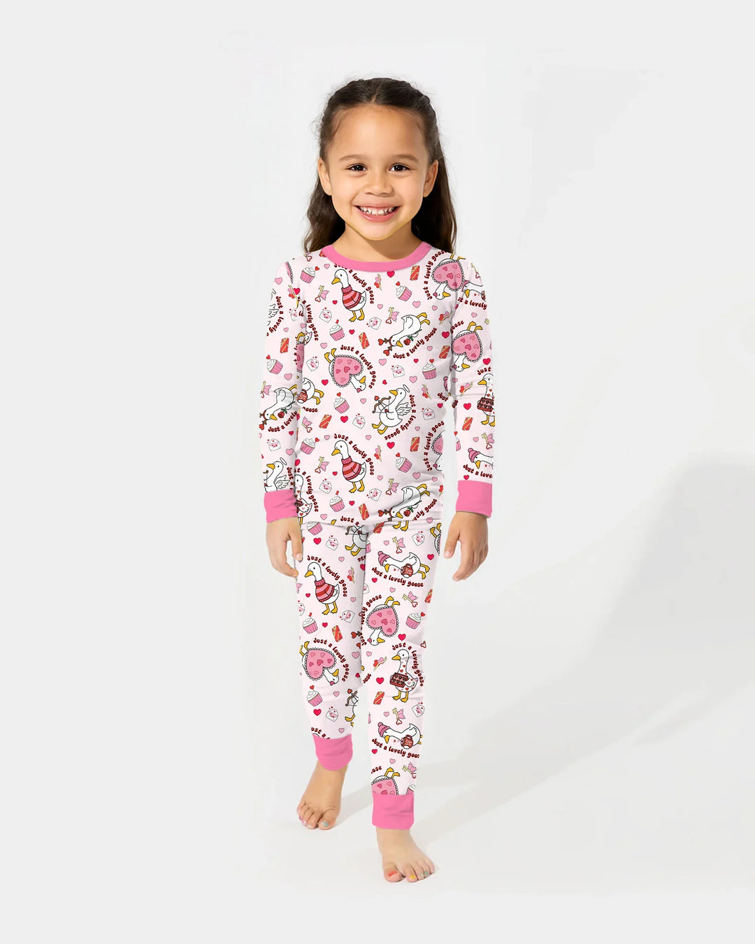 Valentine Silly Goose Bamboo Two Piece Long Sleeve Pajama Set