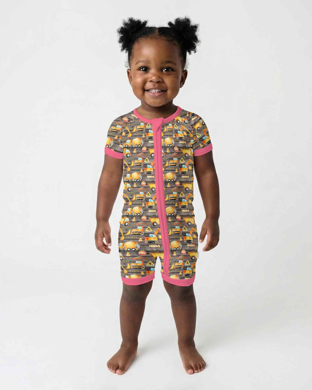 Construction Vehicles Bamboo Shorty Zippy