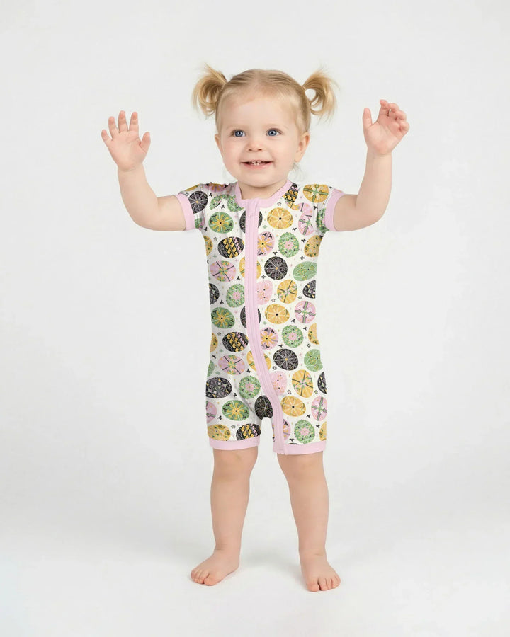 Pysanky Eggs Family Matching Bamboo Shorty Zippy