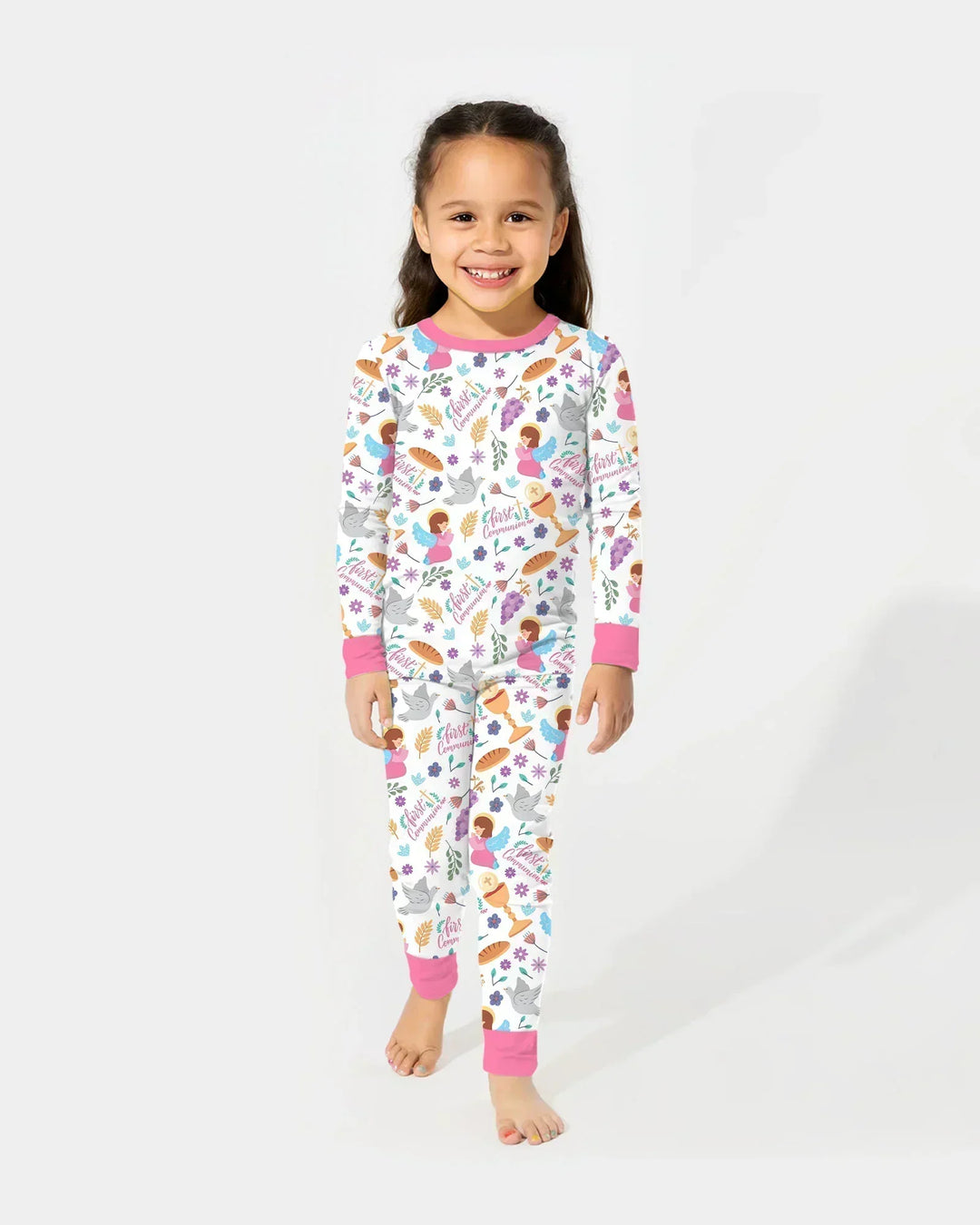 First Communion Bamboo Two Piece Long Sleeve Pajama Set