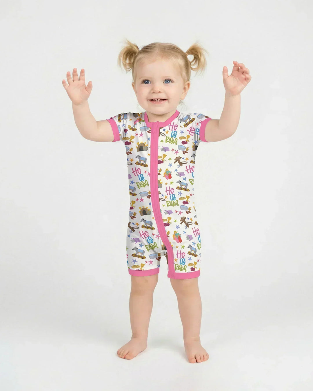 Bible Story Easter Family Matching Bamboo Shorty Zippy