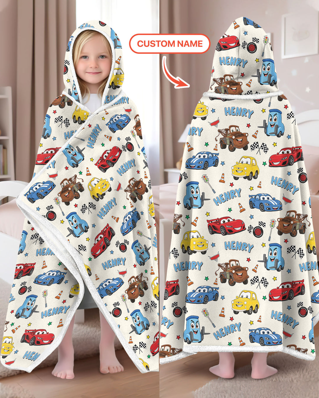 Car Movie Bamboo Wearable Hooded Blanket