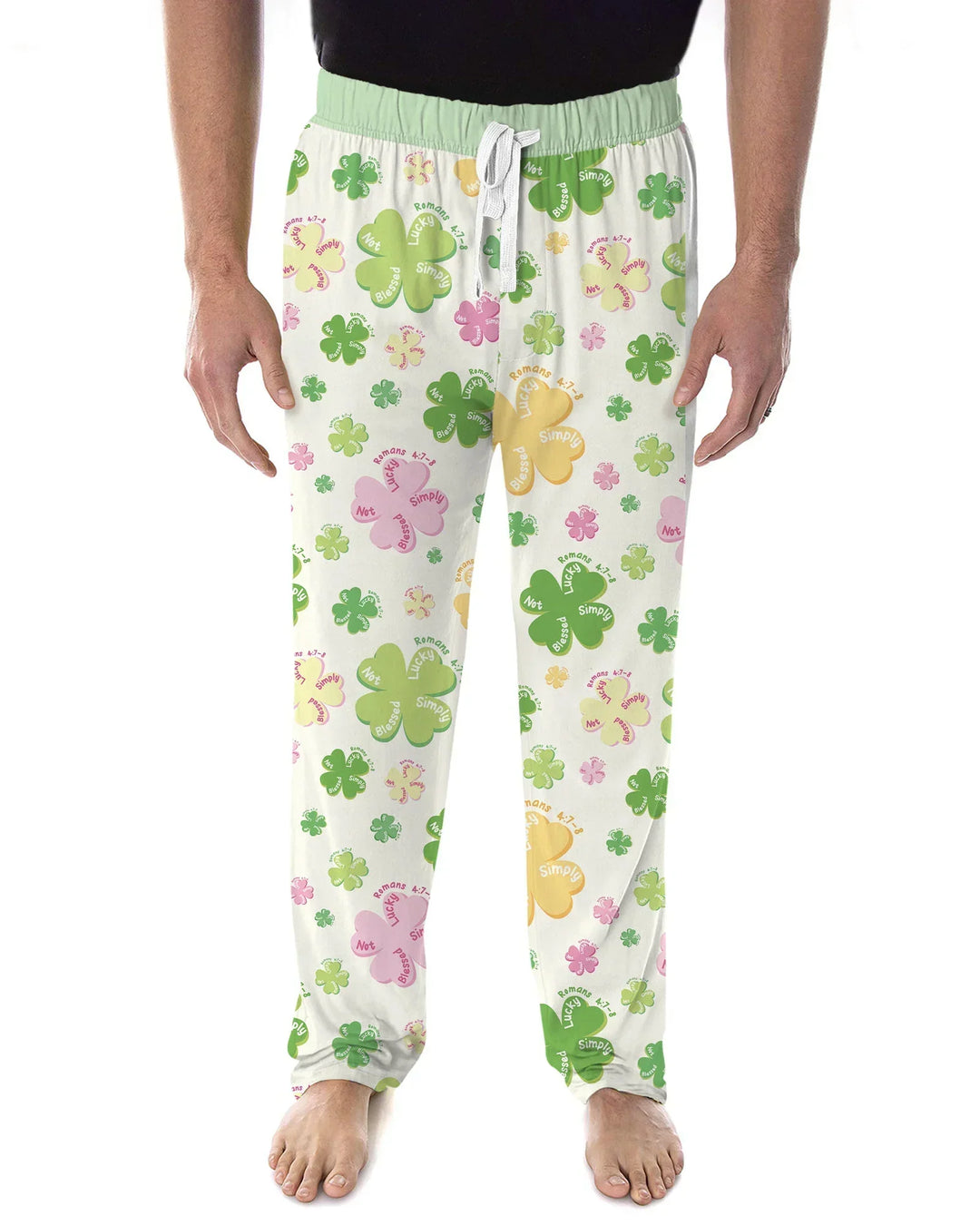 Shamrocks Print St. Patrick's Day Bamboo Men's Pajama Set
