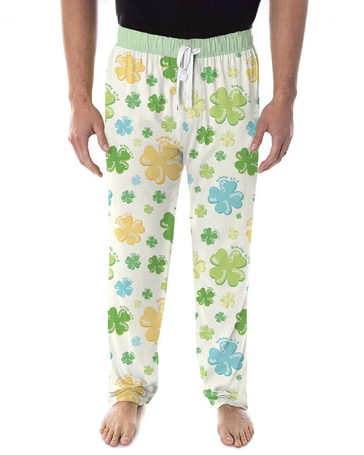 Shamrocks Print St. Patrick's Day Bamboo Men's Pajama Set