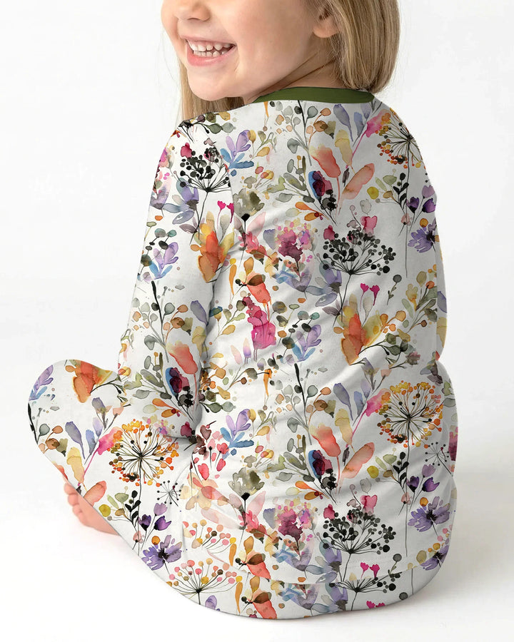 Autumn Meadow Botanicals Bamboo Two Piece Long Sleeve Pajama Set