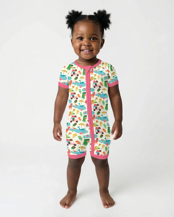 Dino Summer Splash Bamboo Shorty Zippy