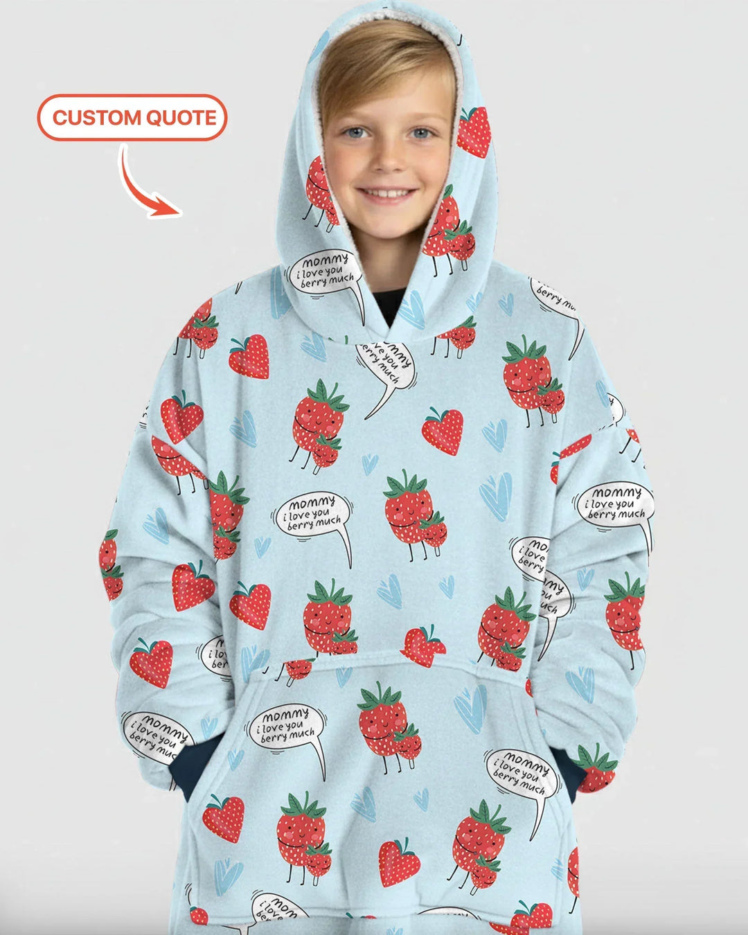 I love you berry much Bamboo Blanket Hoodie