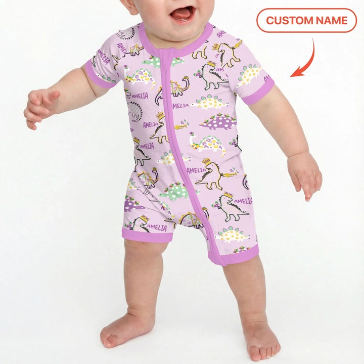 Custom Name Mardi Gras Saurus Bamboo Shorty Zippy