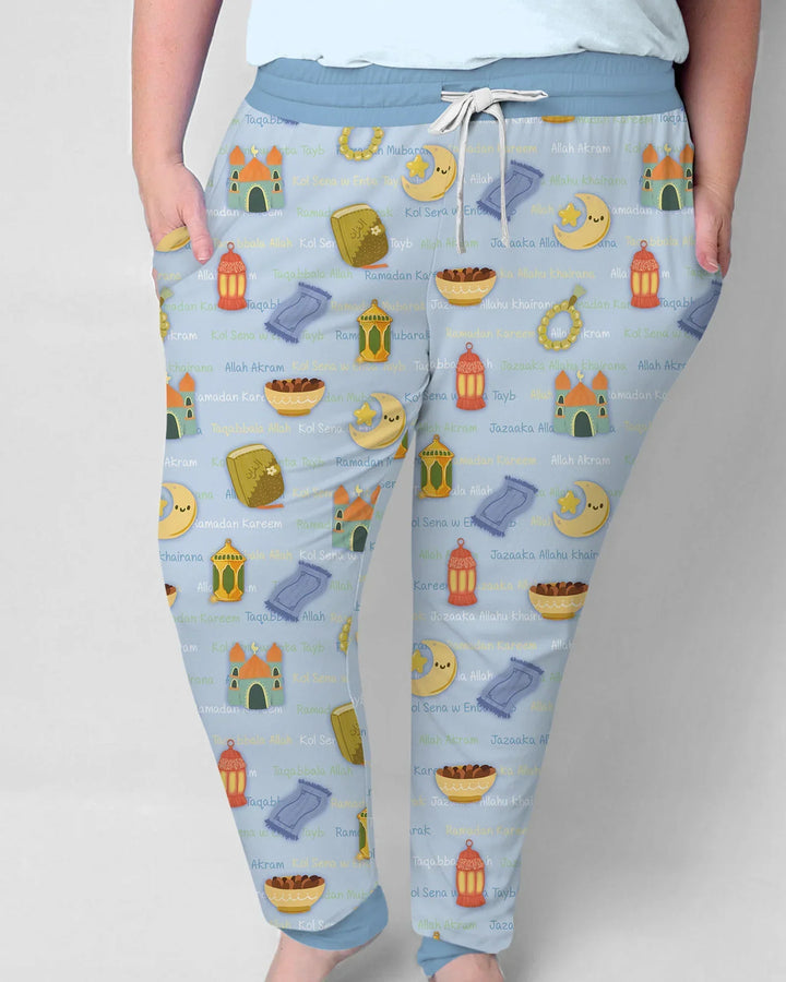 Ramadan Mubarak Family Matching Bamboo Women Pajama Set