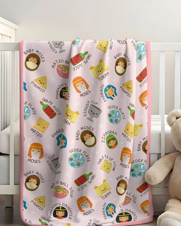 Cute Passover Characters Bamboo Blanket