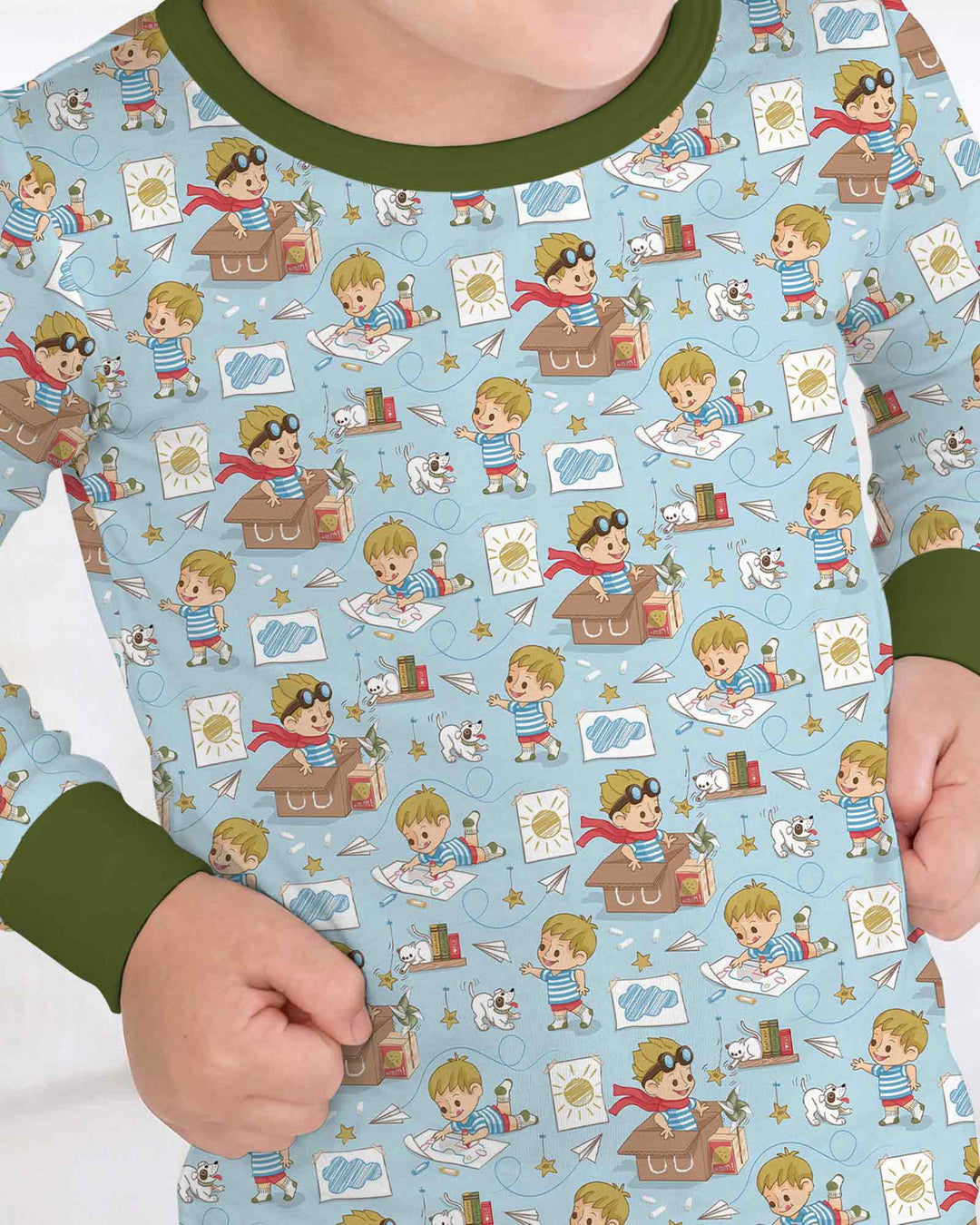 Tiny Explorer Tales Bamboo Two Piece Long Sleeve Pajama Set