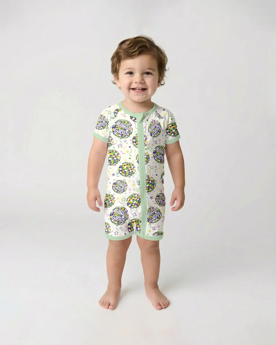 Mardi Gras Disco Ball Bamboo Shorty Zippy