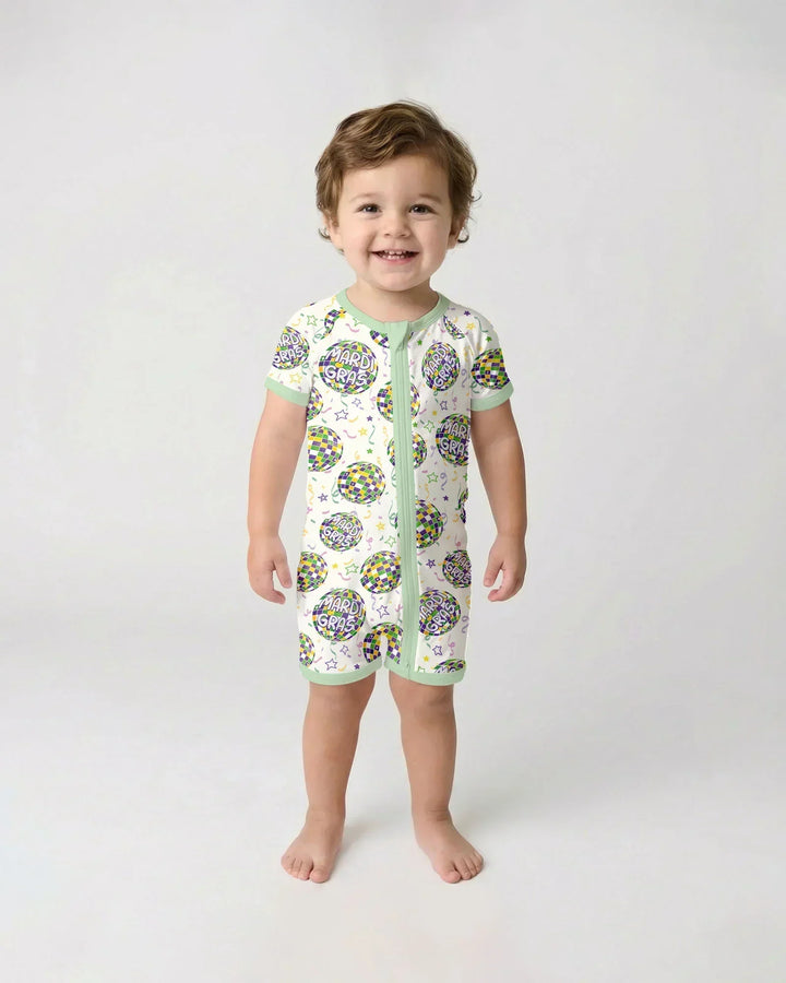 Mardi Gras Disco Ball Bamboo Shorty Zippy