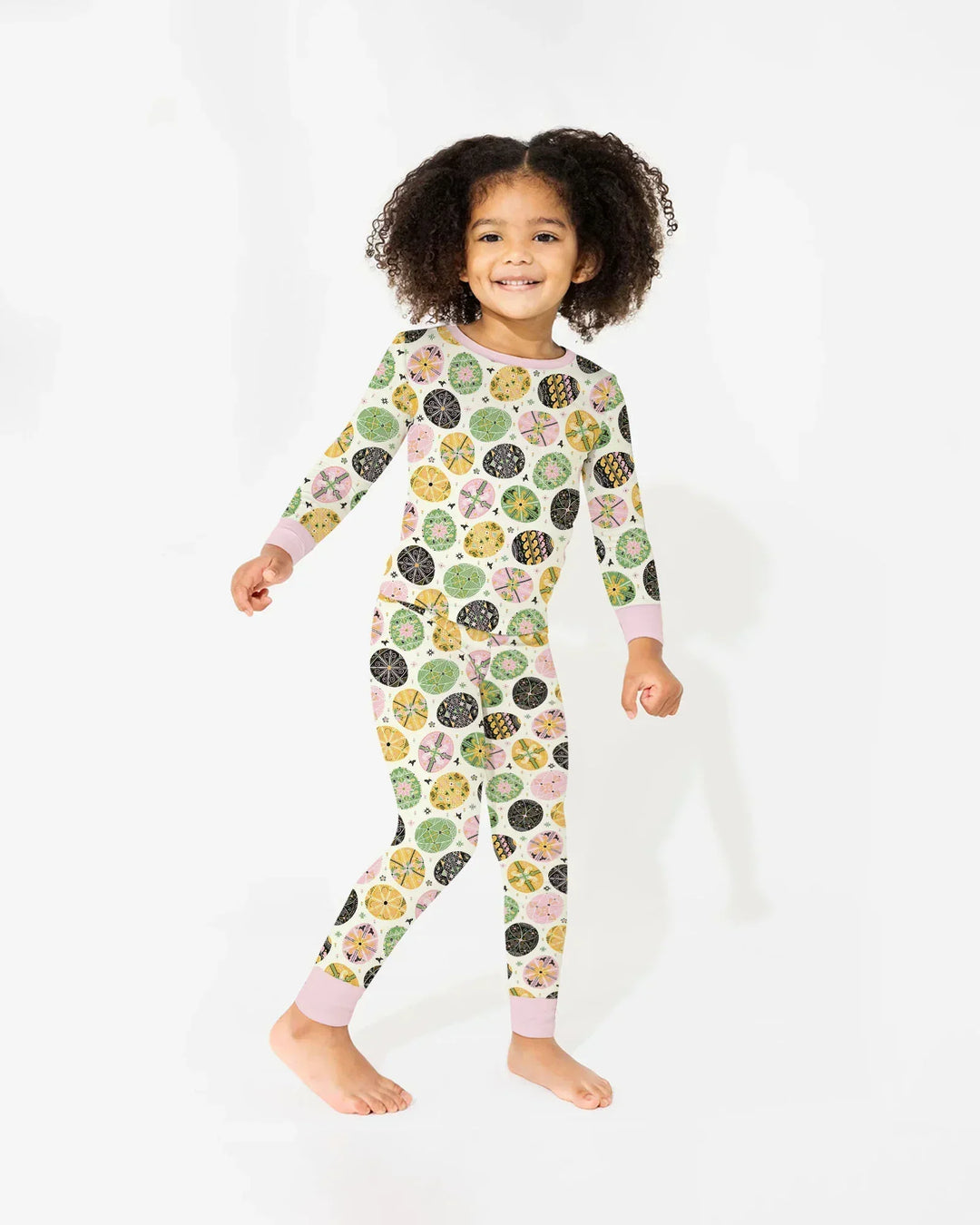 Pysanky Eggs Family Matching Bamboo Two Piece Long Sleeve Pajama Set