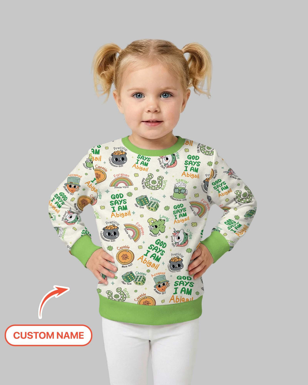 Personalized God Says I Am St. Patrick's Day Family Matching Bamboo Crewneck Sweatshirt