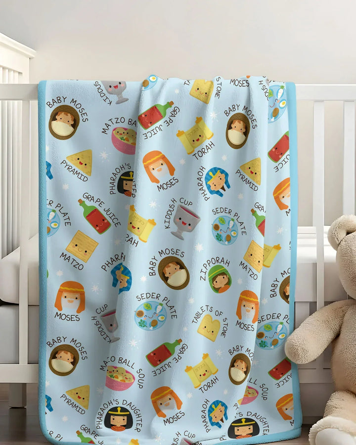 Cute Passover Characters Bamboo Blanket