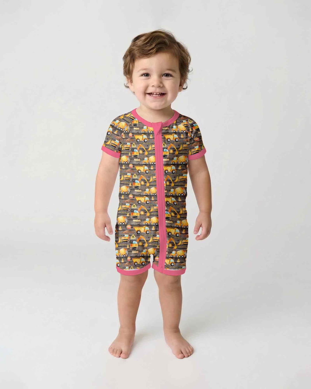 Construction Vehicles Bamboo Shorty Zippy