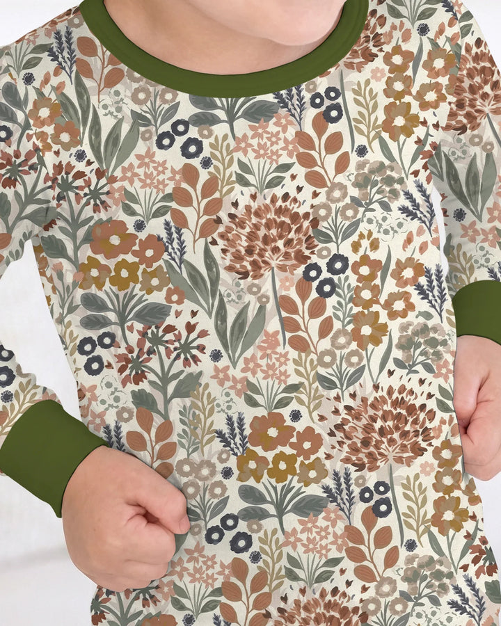 Autumn Meadow Botanicals Bamboo Two Piece Long Sleeve Pajama Set