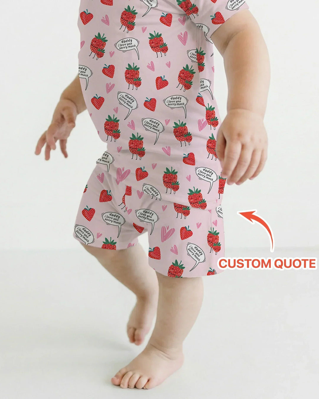 I love you berry much Bamboo Two Piece Short Sleeve Shorts Pajama Set