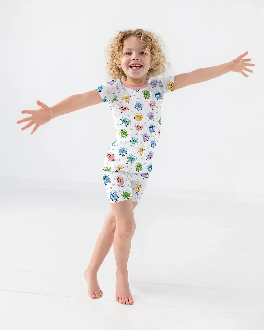Positive Affirmations Bamboo Two Piece Short Sleeve Shorts Pajama Set