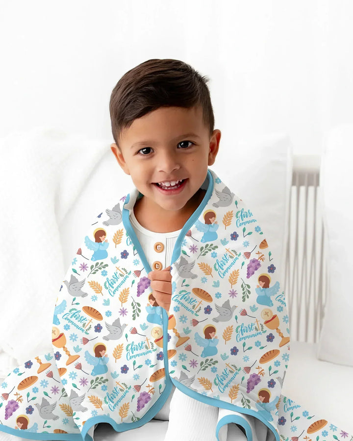 First Communion Bamboo Blanket