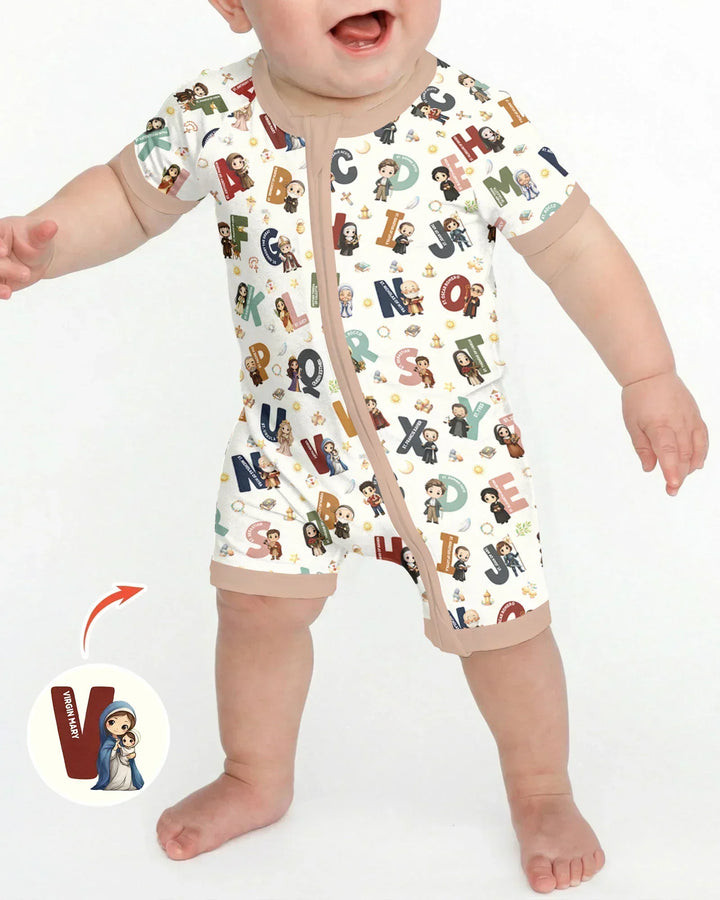 Catholic Saint ABCs Bamboo Shorty Zippy