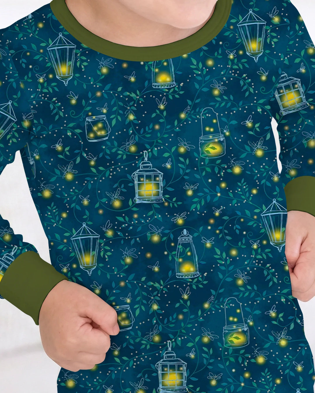 Firefly Lantern Night Bamboo Two Piece Long Sleeve Pajama Set