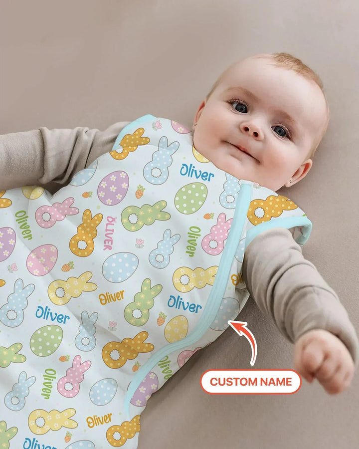 Custom Name Spring Pastel Easter Bamboo Sleep Bag