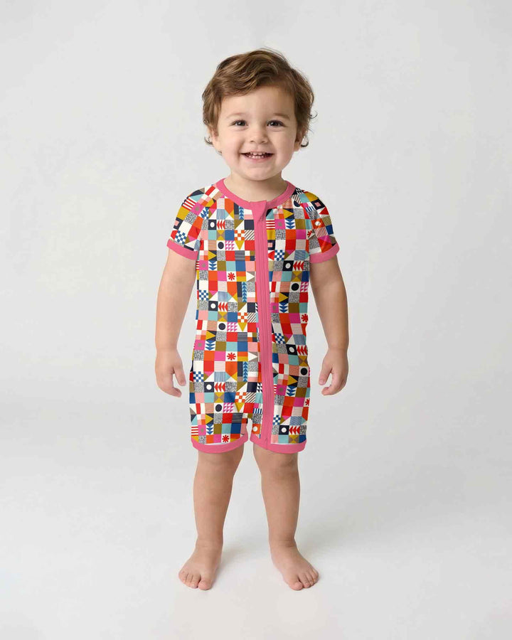 Playful Shapes Bamboo Shorty Zippy