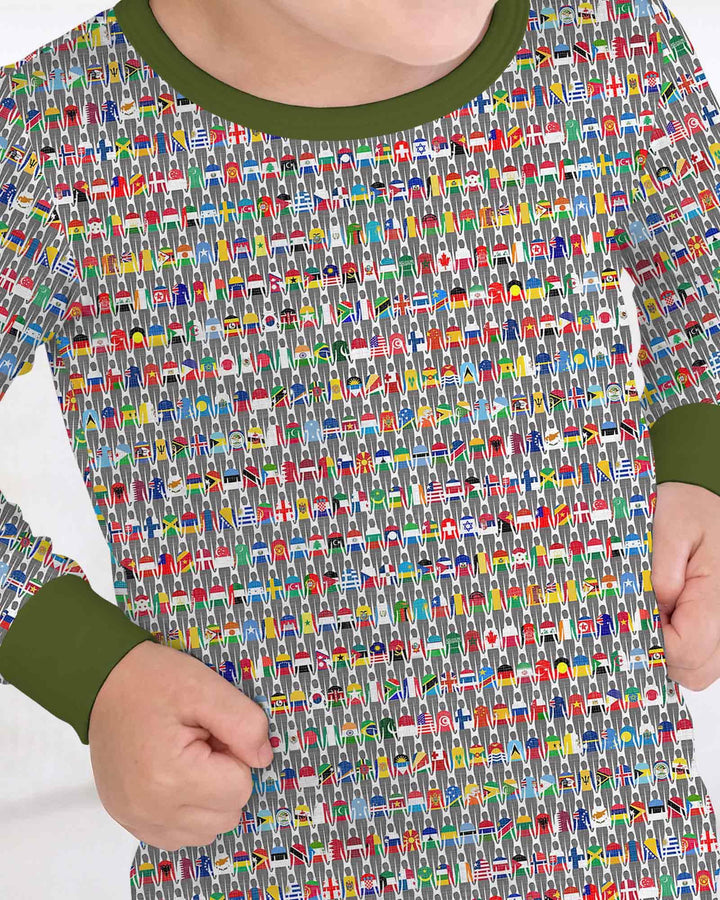 Around The World Bamboo Two Piece Long Sleeve Pajama Set