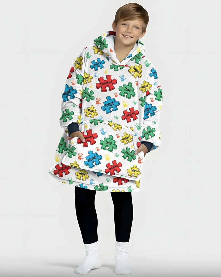 Puzzle You Are Wearable Bamboo Blanket Hoodie