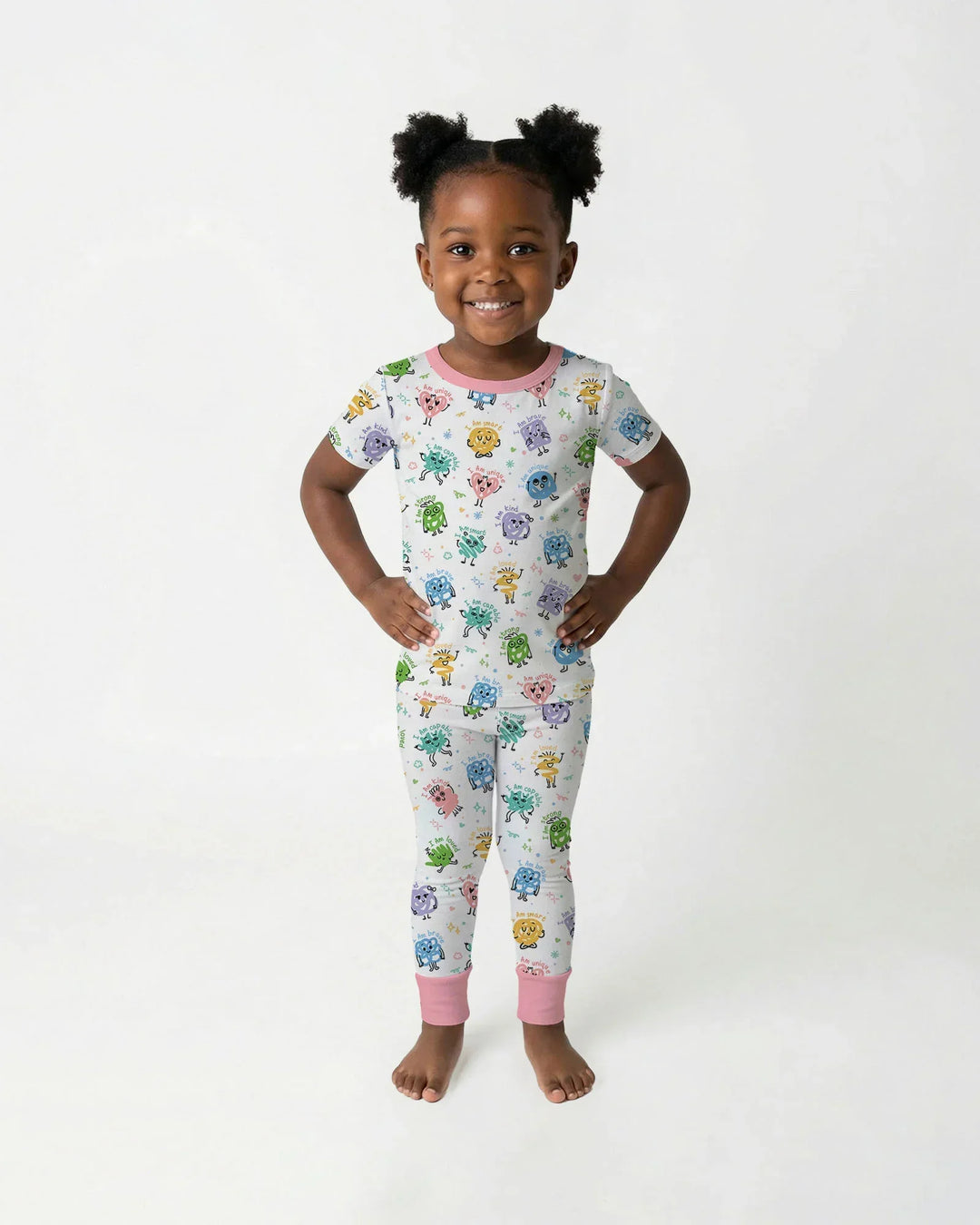 Positive Affirmations Bamboo Two Piece Short Sleeve Pajama Set