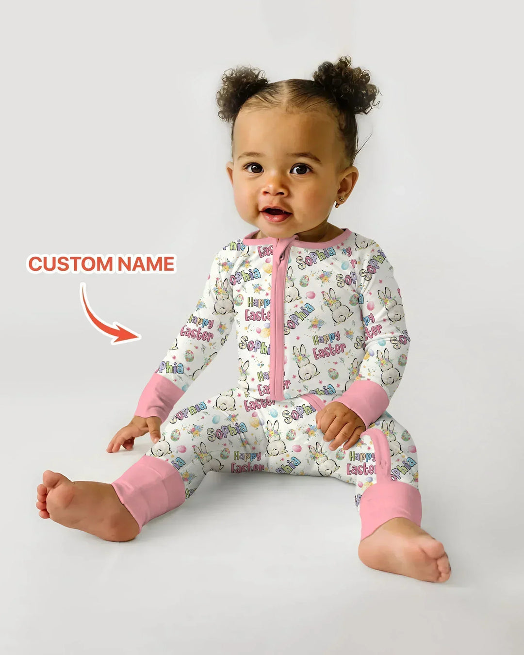 Personalized Happy Easter Bunny Bamboo Convertible Zippy