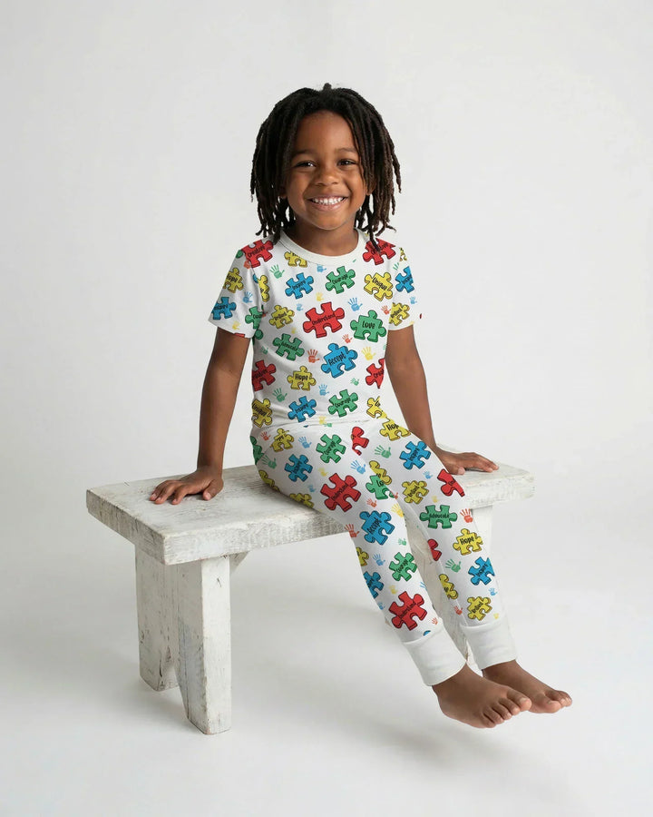 Puzzle You Are Bamboo Two Piece Short Sleeve Pajama Set