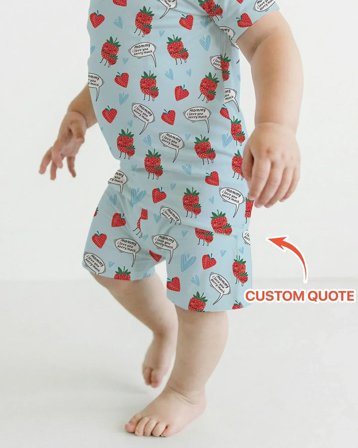 I love you berry much Bamboo Two Piece Short Sleeve Shorts Pajama Set