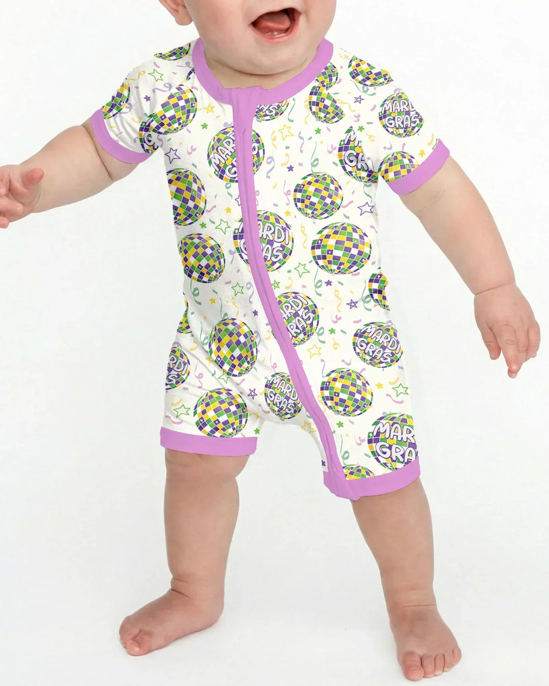 Mardi Gras Disco Ball Bamboo Shorty Zippy