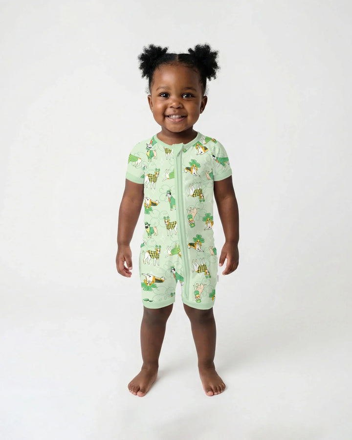 St. Patrick's Day Puppies Bamboo Shorty Zippy