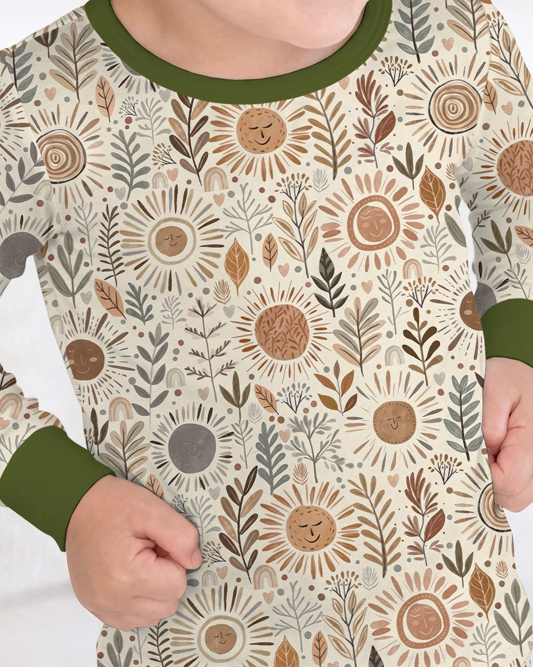 Boho Sunshine Garden Bamboo Two Piece Long Sleeve Pajama Set