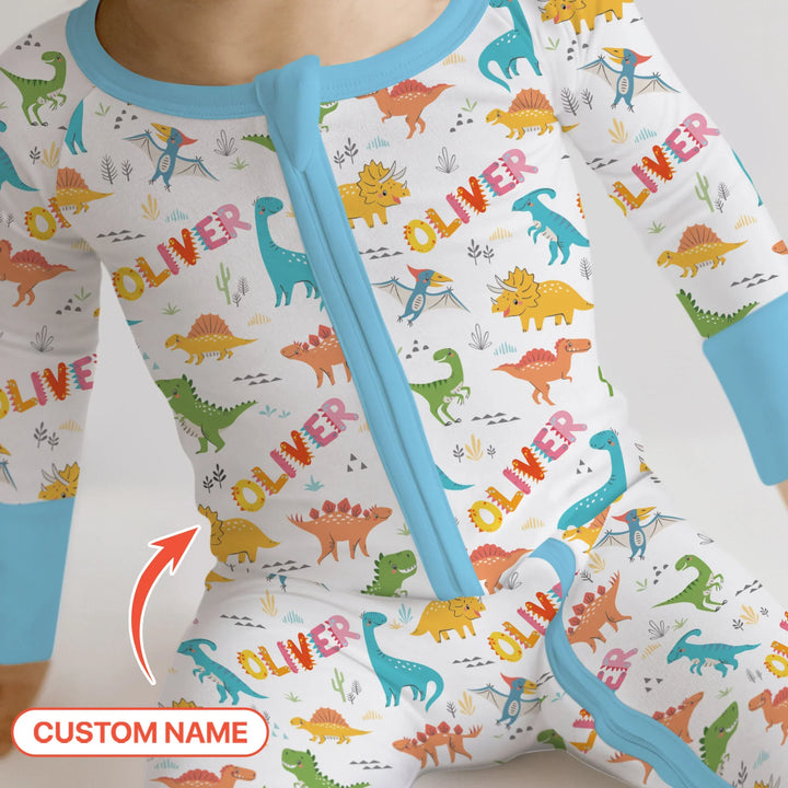 Dino Adventure Custom Name Bamboo Convertible Zippy