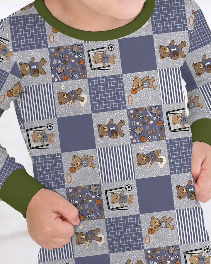 Game Day Teddy Bamboo Two Piece Long Sleeve Pajama Set