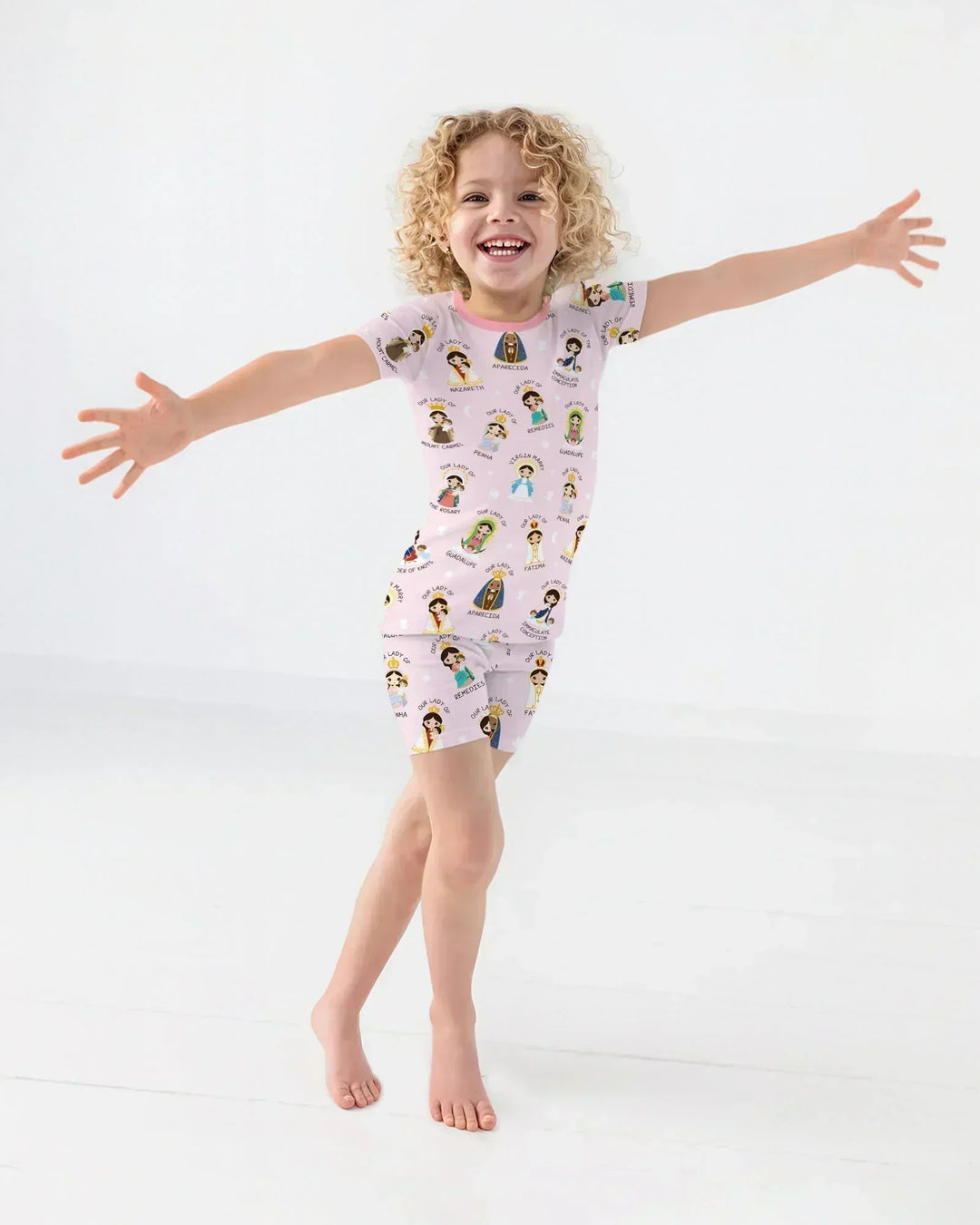 Little Marian Blessings Bamboo Two Piece Short Sleeve Shorts Pajama Set