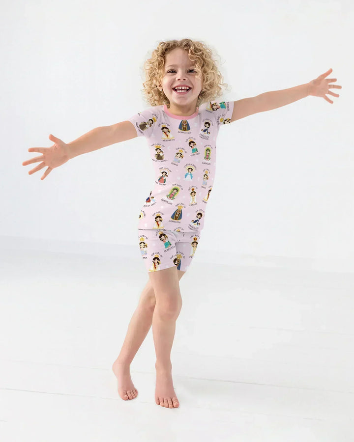 Little Marian Blessings Bamboo Two Piece Short Sleeve Shorts Pajama Set