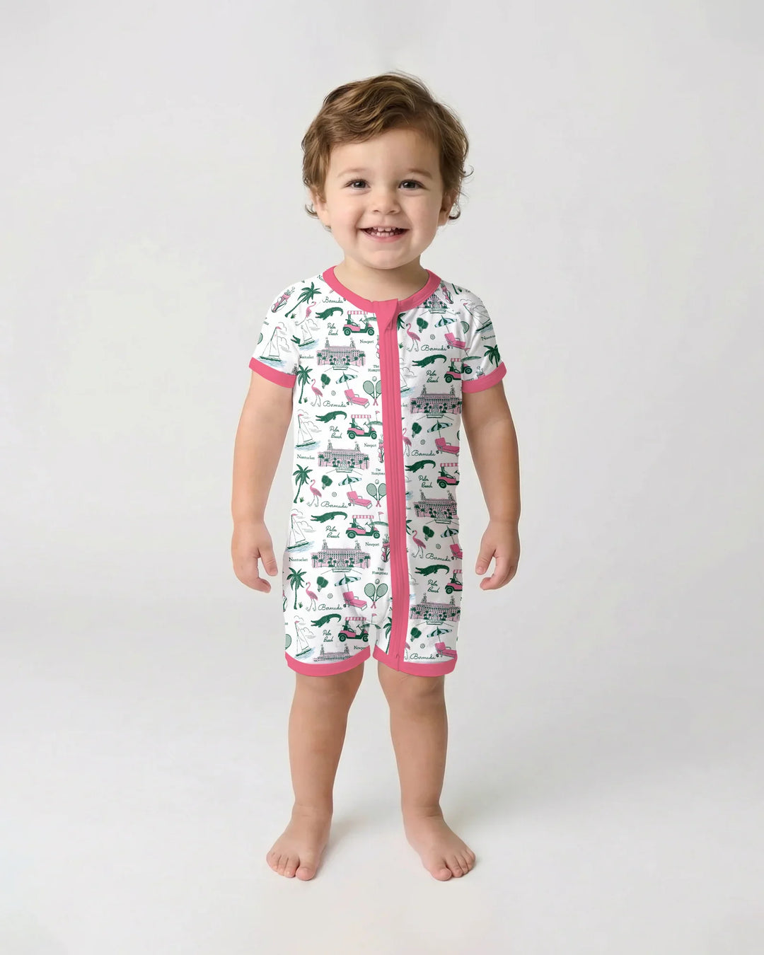 Preppy Palm Getaway Bamboo Shorty Zippy