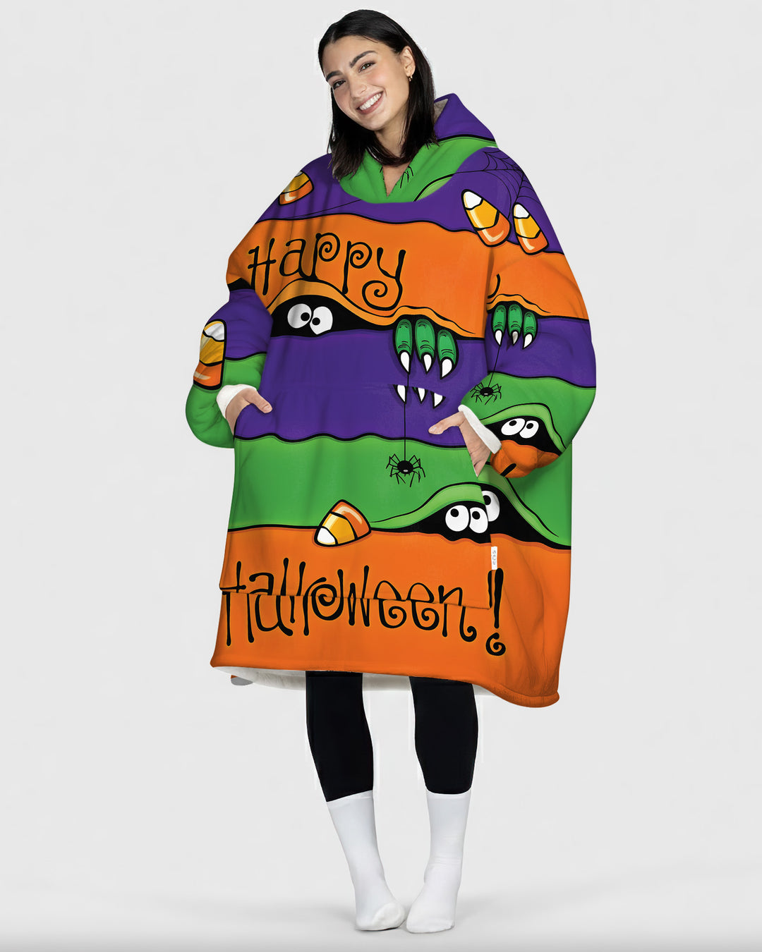 Happy Halloween Bamboo Blanket Hoodie