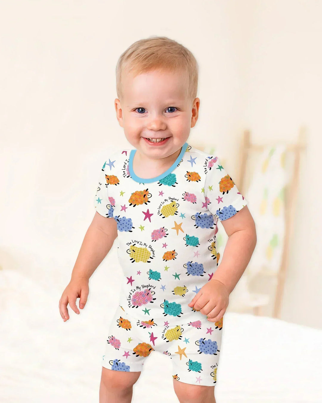 The Lord Is My Shepherd Bamboo Two Piece Short Sleeve Shorts Pajama Set