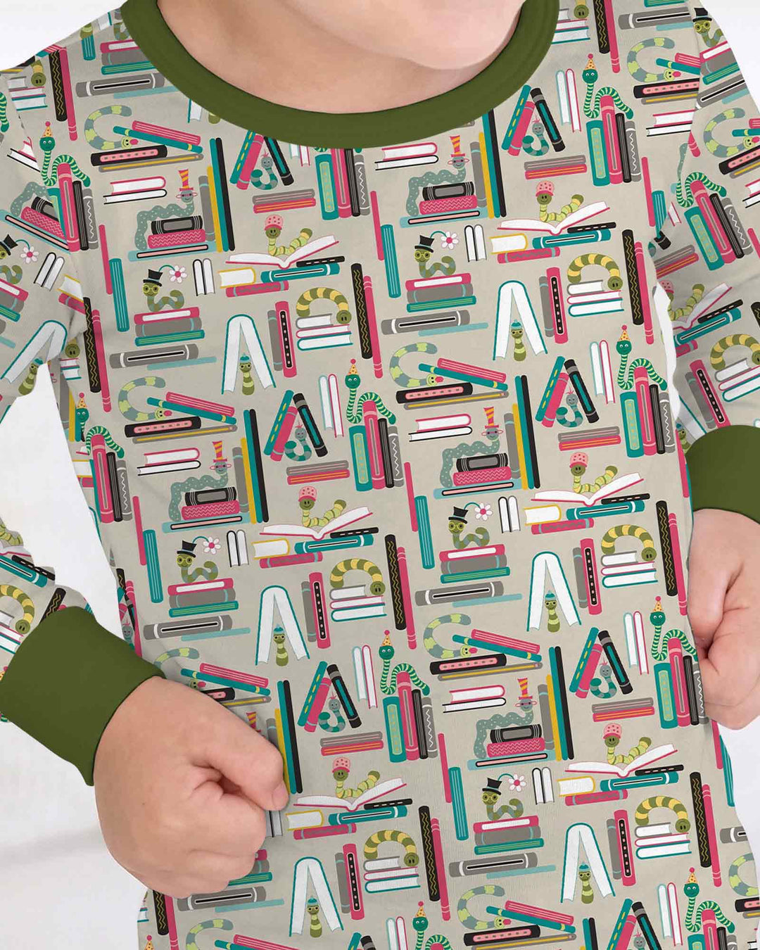 Bookworm Adventures Bamboo Two Piece Long Sleeve Pajama Set