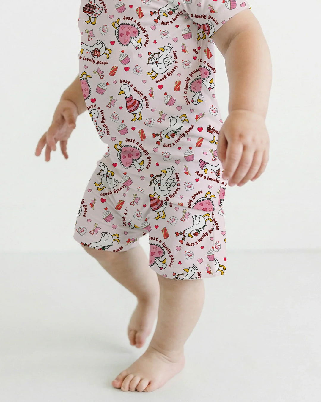 Valentine Silly Goose Bamboo Two Piece Short Sleeve Shorts Pajama Set